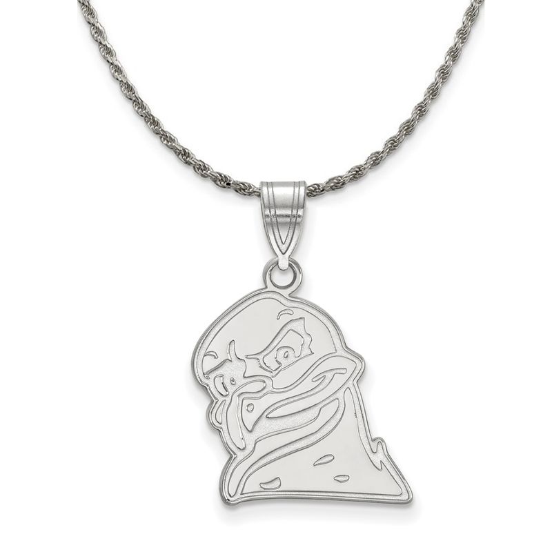 Sterling Silver Virginia Tech Large Pendant Necklace - 24 Inch